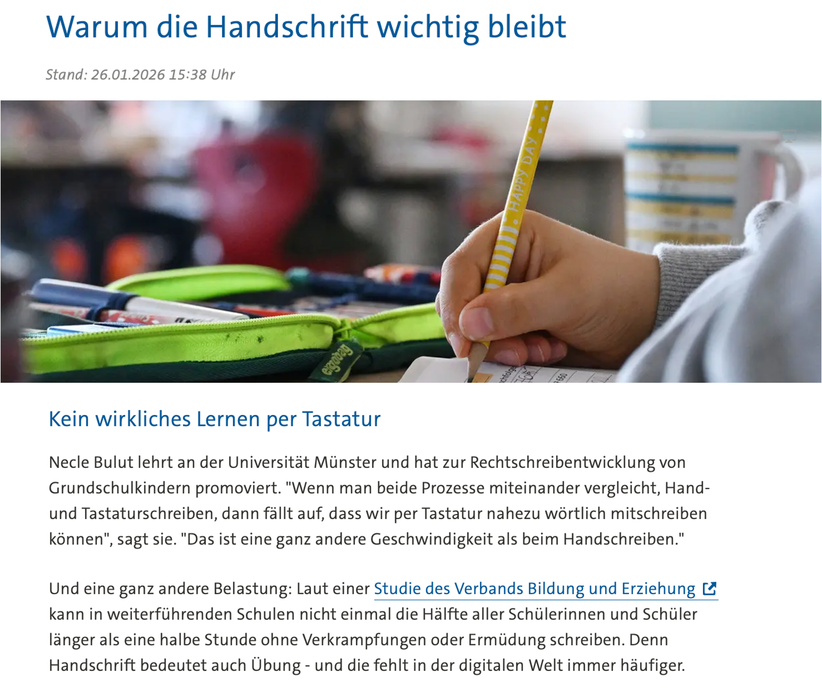 Screenshot mit markierten Bereichen